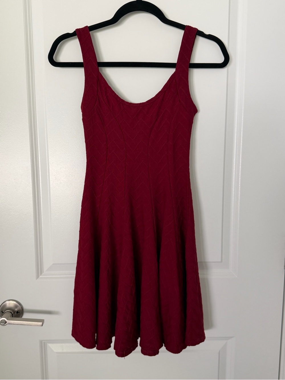 Charlotte Russe Red Textured Fit & Flare Skater Dress 90s Y2K Size S